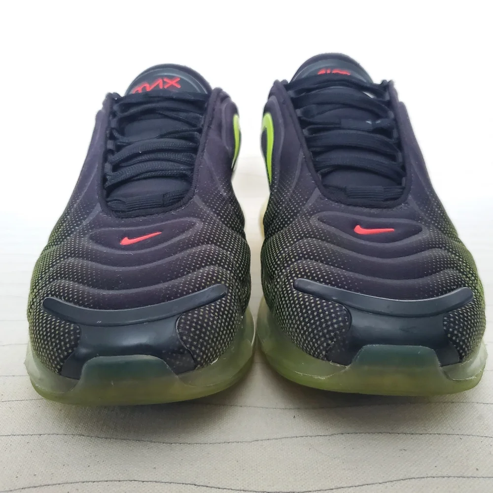 Nike Youth Air Max 720 Retro Future Size 7Y Black Volt Crimson Shoes AQ3196-005 - Picture 4 of 16